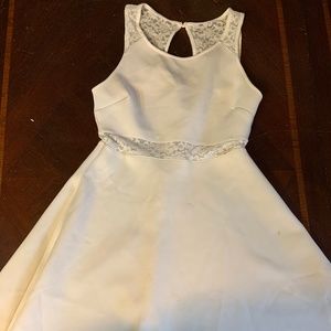 White Dress with Floral Lace Backing